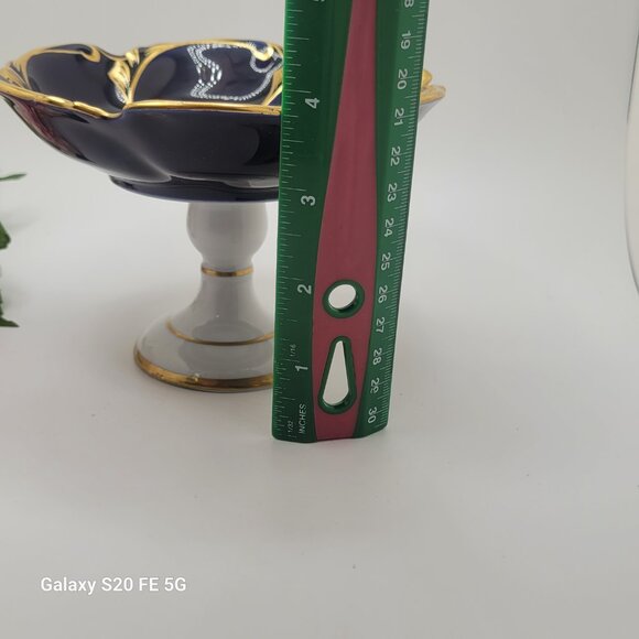 Vintage Jlmenau Graf Von Henneberg Porcelain Pedestal Compote Candy Nut Dish - Picture 11 of 13